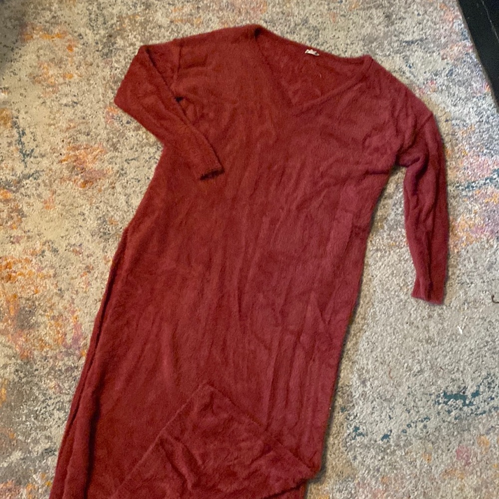 New Free People Intimates Long Cozy Sweater Gown Dress S-M